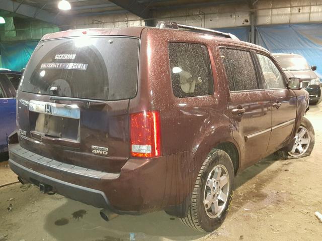 5FNYF4H83AB003254 - 2010 HONDA PILOT TOUR MAROON photo 4