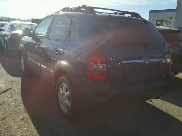 KM8JN72D25U169821 - 2005 HYUNDAI TUCSON GLS BLUE photo 3