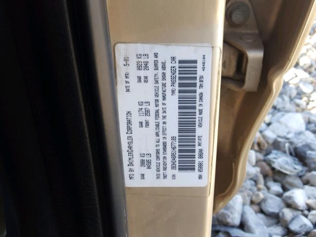 2B3HD46R51H677189 - 2001 DODGE INTREPID S GOLD photo 10