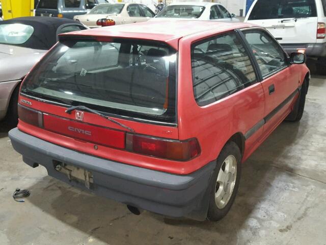 2HGED7364LH573200 - 1990 HONDA CIVIC SI RED photo 4