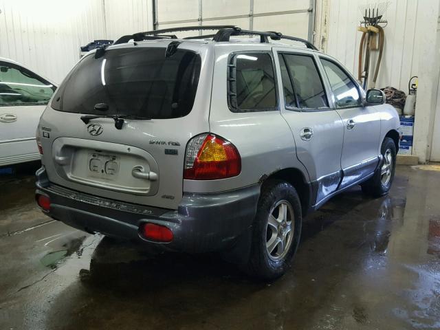 KM8SC73E04U821304 - 2004 HYUNDAI SANTA FE G SILVER photo 4