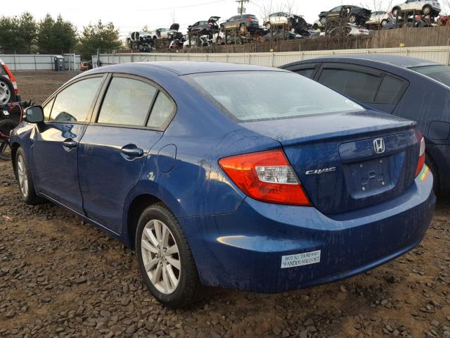 2HGFB2F88CH501085 - 2012 HONDA CIVIC EX 蓝色 照片 3