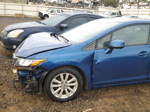 2HGFB2F88CH501085 - 2012 HONDA CIVIC EX BLUE photo 9