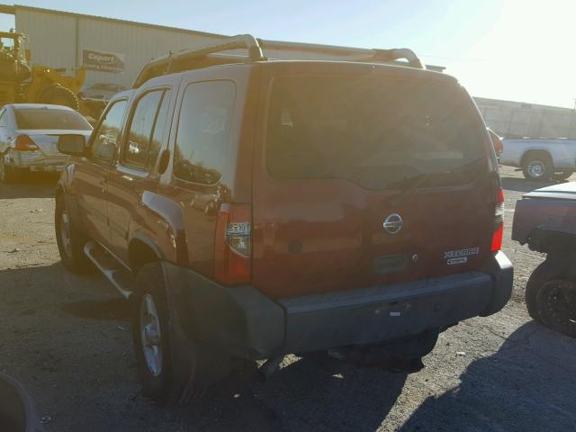 5N1ED28YX2C515486 - 2002 NISSAN XTERRA XE RED photo 3