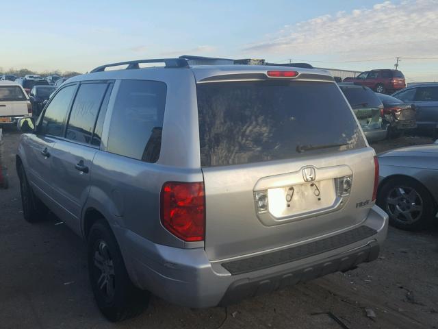 2HKYF18574H614267 - 2004 HONDA PILOT EXL SILVER photo 3