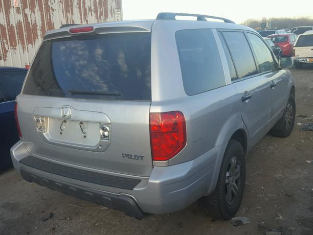 2HKYF18574H614267 - 2004 HONDA PILOT EXL SILVER photo 4