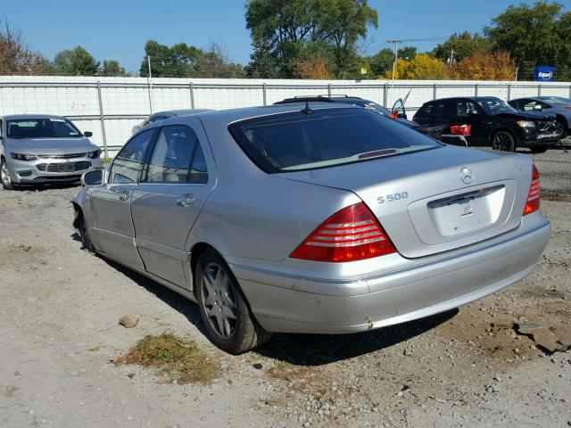 WDBNG75J13A330478 - 2003 MERCEDES-BENZ S 500 SILVER photo 3