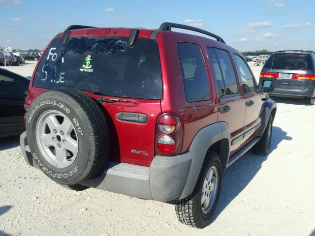 1J4GK48K46W112807 - 2006 JEEP LIBERTY SP RED photo 4