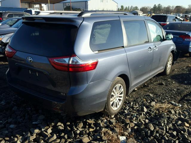 5TDYZ3DC7HS838484 - 2017 TOYOTA SIENNA XLE BLUE photo 4