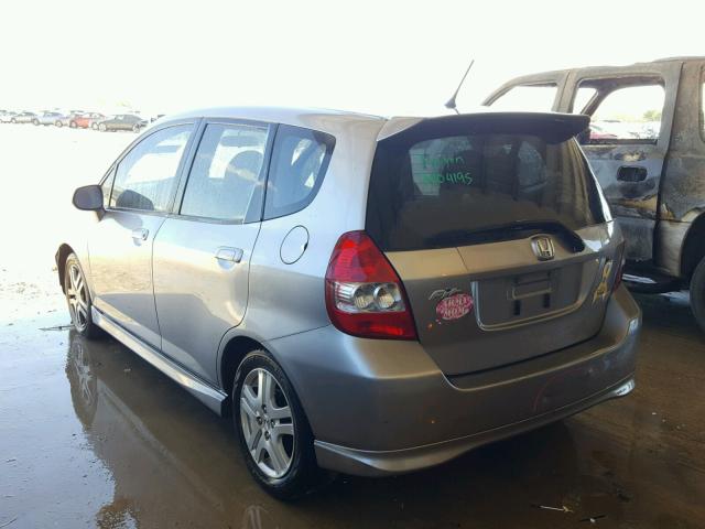 JHMGD38647S059398 - 2007 HONDA FIT S GRAY photo 3