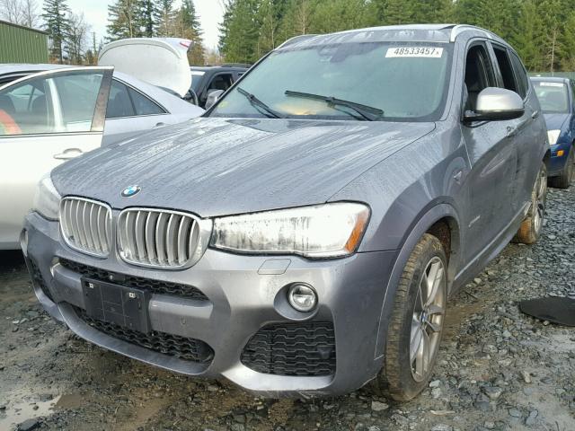 5UXWY3C52F0F83659 - 2015 BMW X3 XDRIVE2 GRAY photo 2