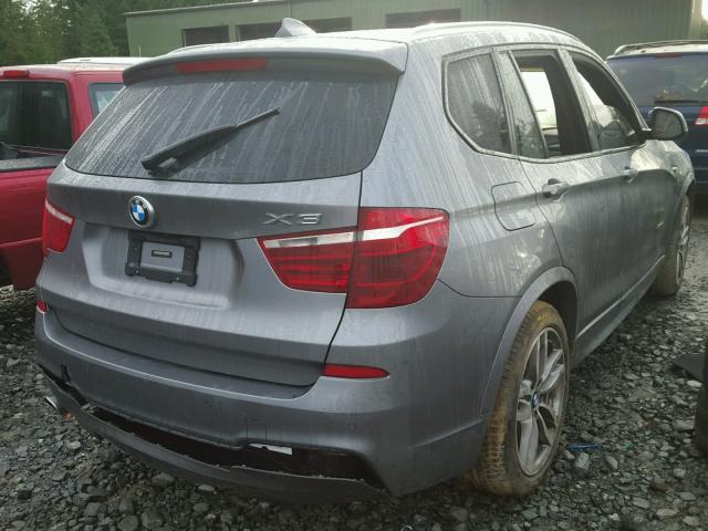 5UXWY3C52F0F83659 - 2015 BMW X3 XDRIVE2 GRAY photo 4