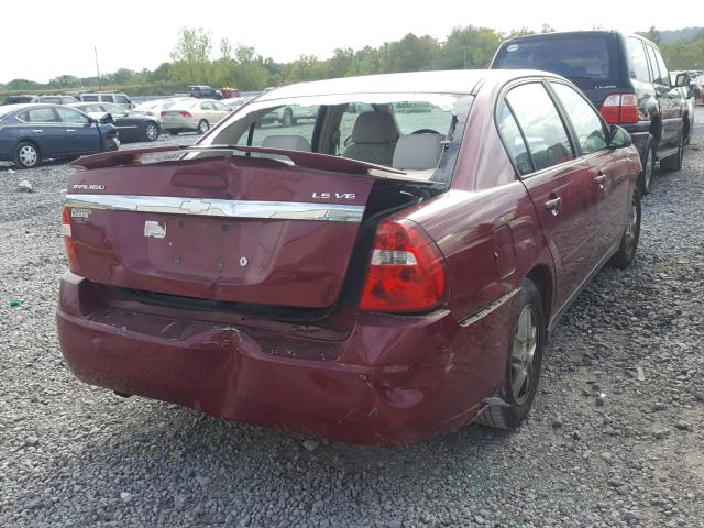 1G1ZT54815F116039 - 2005 CHEVROLET MALIBU LS Bordo foto 4
