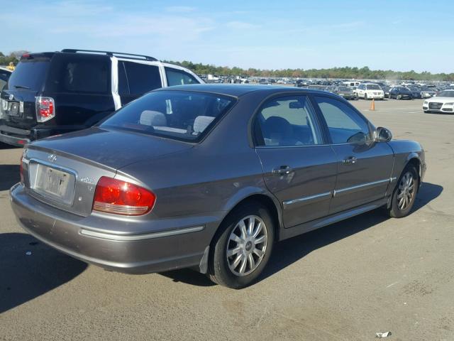 KMHWF35H73A866281 - 2003 HYUNDAI SONATA GLS GRAY photo 4