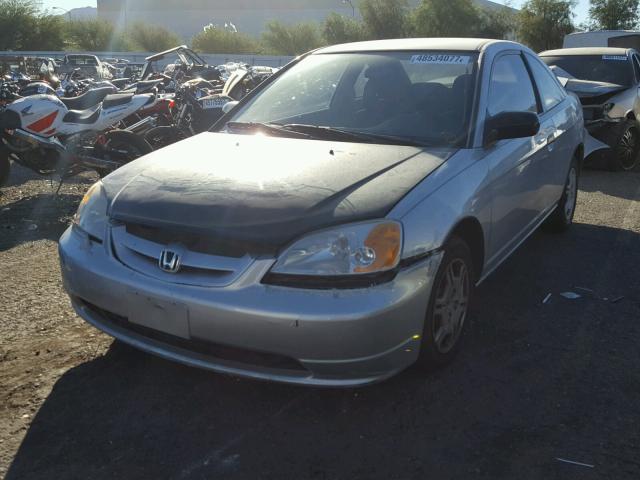 1HGEM22581L120970 - 2001 HONDA CIVIC LX SILVER photo 2