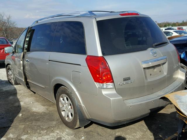 5N1BV28U77N121937 - 2007 NISSAN QUEST S GOLD photo 3