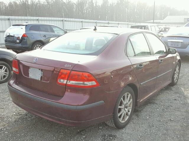 YS3FD49Y841039006 - 2004 SAAB 9-3 ARC BURGUNDY photo 4