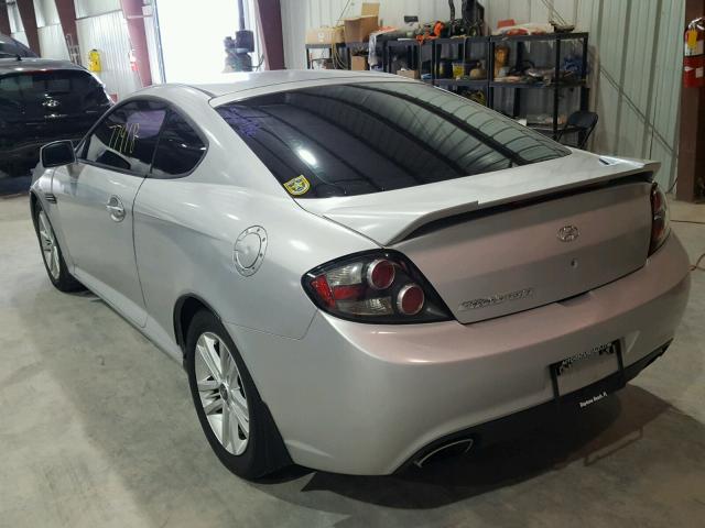 KMHHM66D28U291346 - 2008 HYUNDAI TIBURON GS SILVER photo 3