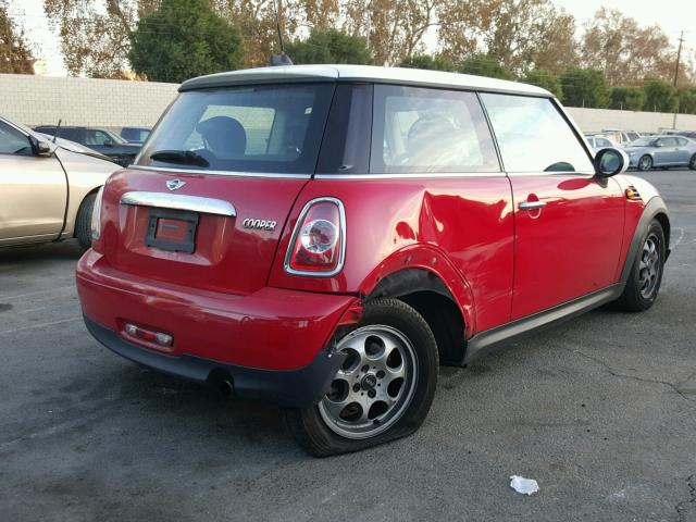 WMWSU3C57DT678929 - 2013 MINI COOPER RED photo 4