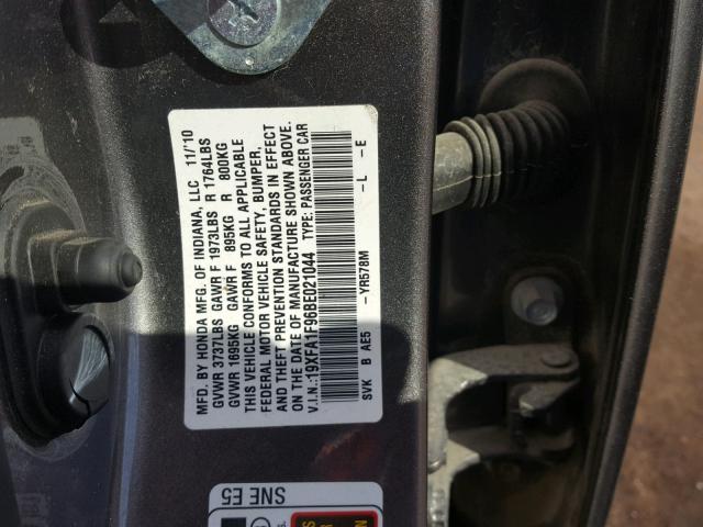 19XFA1F96BE021044 - 2011 HONDA CIVIC EXL 灰色 照片 10