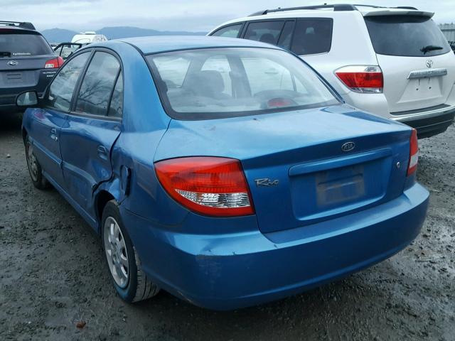 KNADC125356377754 - 2005 KIA RIO BLUE photo 3