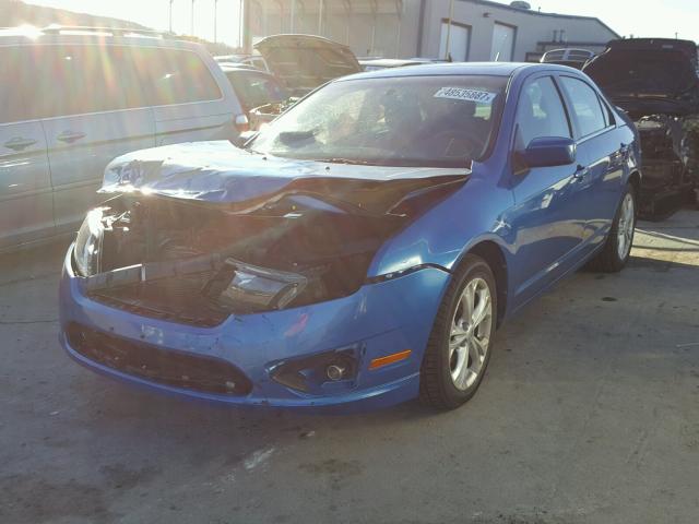 3FAHP0HA5CR101525 - 2012 FORD FUSION SE BLUE photo 2