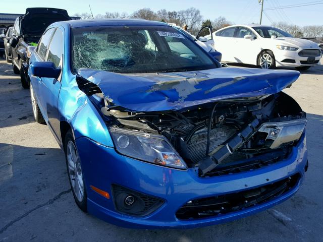 3FAHP0HA5CR101525 - 2012 FORD FUSION SE BLUE photo 9