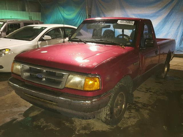 1FTCR10U5SPB15375 - 1995 FORD RANGER BURGUNDY photo 2