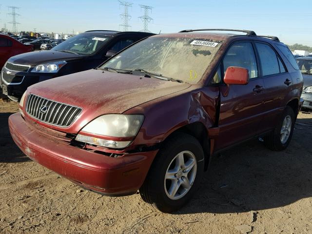 JT6HF10U4Y0138525 - 2000 LEXUS RX 300 MAROON photo 2