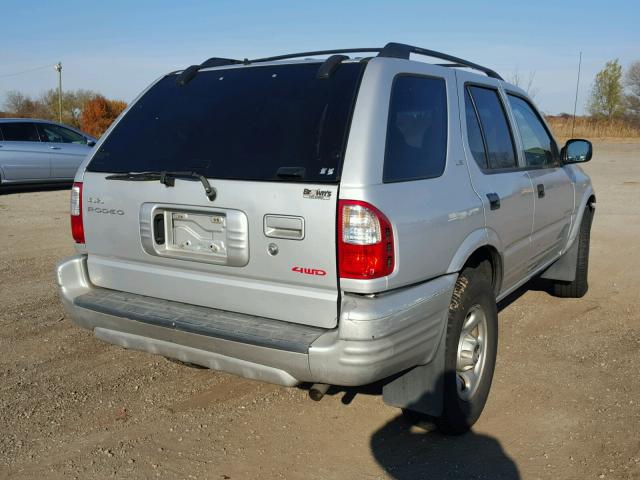 4S2DM58W514347303 - 2001 ISUZU RODEO S SILVER photo 4