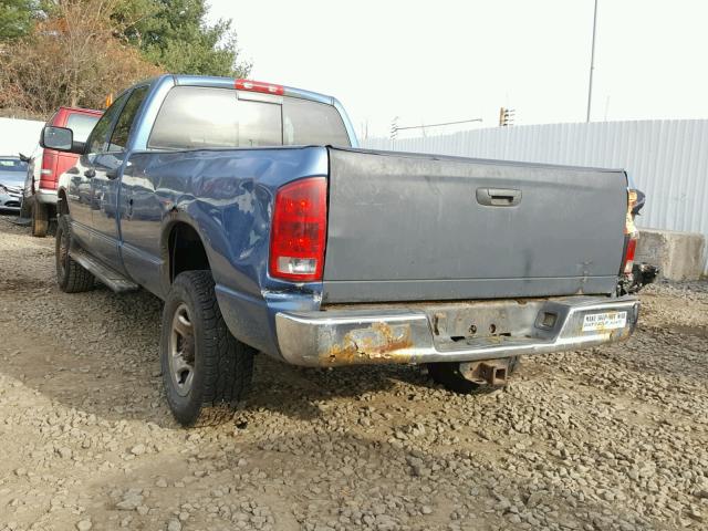 3D7KU28D24G250900 - 2004 DODGE RAM 2500 S BLUE photo 3