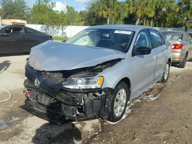 3VW2K7AJ9DM293576 - 2013 VOLKSWAGEN JETTA BASE SILVER photo 2