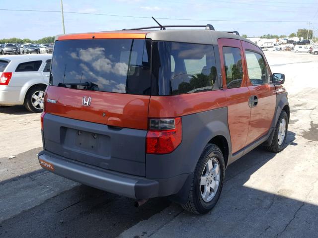 5J6YH28573L054125 - 2003 HONDA ELEMENT EX ORANGE photo 4