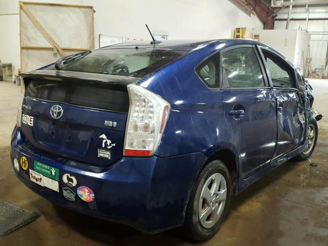 JTDKN3DU6B1368026 - 2011 TOYOTA PRIUS BLUE photo 4