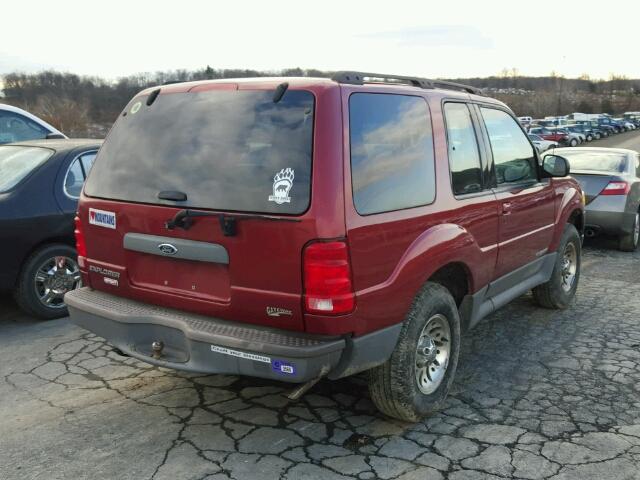 1FMYU70E81UA56690 - 2001 FORD EXPLORER S RED photo 4