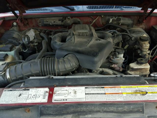 1FMYU70E81UA56690 - 2001 FORD EXPLORER S RED photo 7