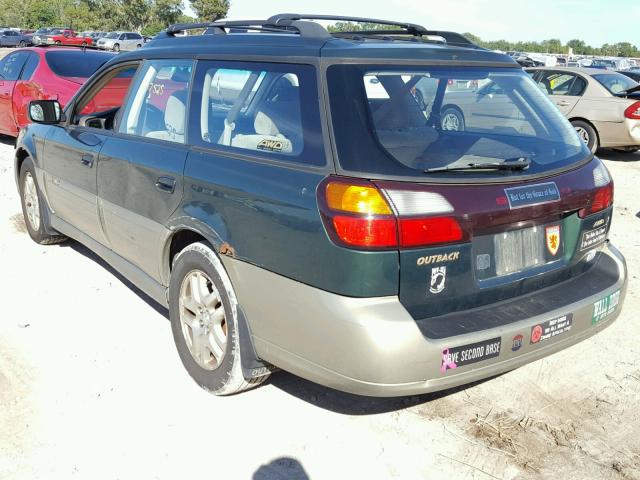 4S3BH6752Y7623225 - 2000 SUBARU LEGACY OUT GREEN photo 3