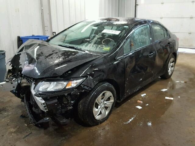 2HGFB2F50DH506742 - 2013 HONDA CIVIC LX BLACK photo 2