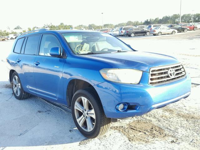 JTEDS43A882012920 - 2008 TOYOTA HIGHLANDER BLUE photo 1