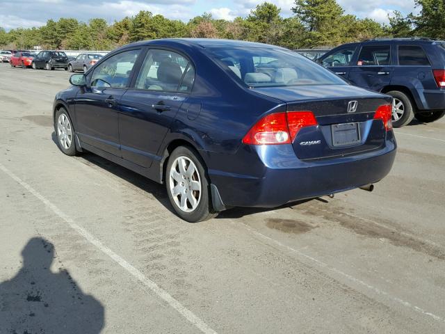 2HGFA16537H500211 - 2007 HONDA CIVIC LX BLUE photo 3