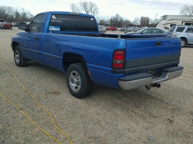 1B7HC16Y2WS738912 - 1998 DODGE RAM 1500 BLUE photo 3