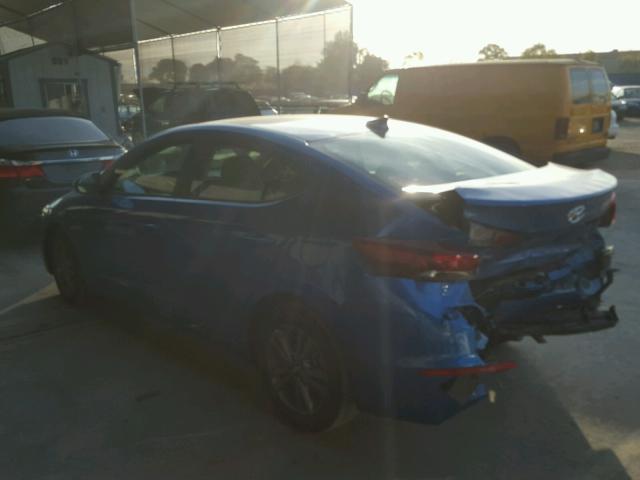 5NPD84LF9JH217410 - 2018 HYUNDAI ELANTRA SE BLUE photo 3