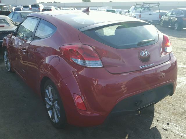 KMHTC6AD8HU311880 - 2017 HYUNDAI VELOSTER B RED photo 3