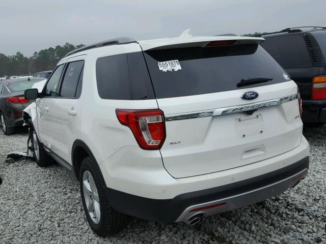 1FM5K8D85HGC79491 - 2017 FORD EXPLORER X WHITE photo 3