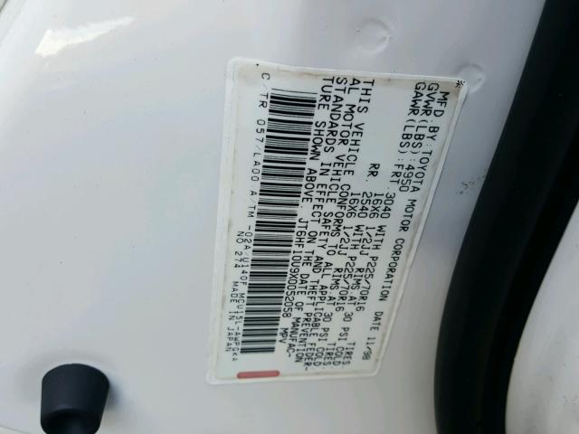 JT6HF10U9X0052058 - 1999 LEXUS RX 300 WHITE photo 10