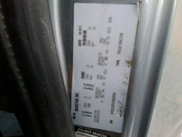 3HSDJSJRXCN636354 - 2012 INTERNATIONAL PROSTAR رمادي صورة 10