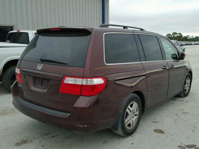 5FNRL38737B439030 - 2007 HONDA ODYSSEY EX MAROON photo 4