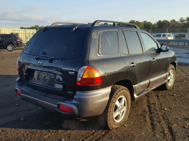 KM8SC73E13U567410 - 2003 HYUNDAI SANTA FE G BLACK photo 4