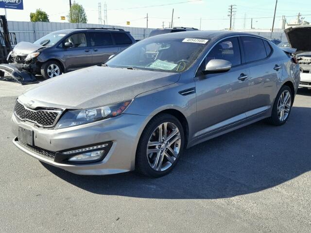 5XXGR4A68DG098567 - 2013 KIA OPTIMA SX GRAY photo 2