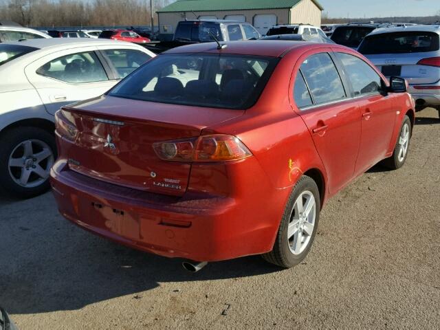 JA3AU26U68U040441 - 2008 MITSUBISHI LANCER ES RED photo 4